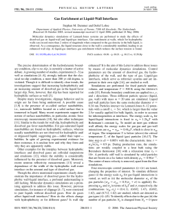 Gas Enrichment at Liquid