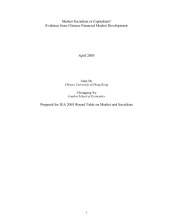 Market Socialism or Capitalism? Evidence from Chinese Financial