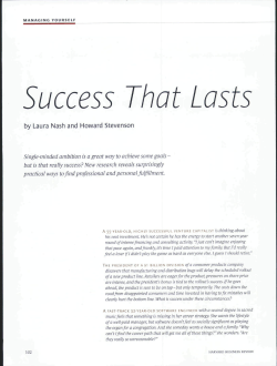 by Laura Nash and Howard Stevenson