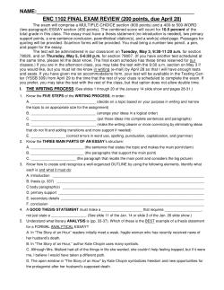 ENC 1102 Final Exam Review