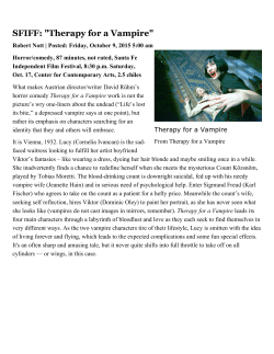 SFIFF: "Therapy for a Vampire" - Santa Fe Independent Film Festival