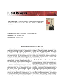 Rethinking the Reconstruction-Era Ku Klux Klan - H-Net
