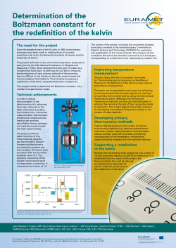 Determination of the Boltzmann constant for the