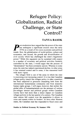 Refugee Policy: Globalization, Radical Challenge, or State Control?