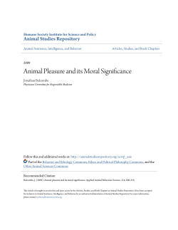 Animal Pleasure and its Moral Significance