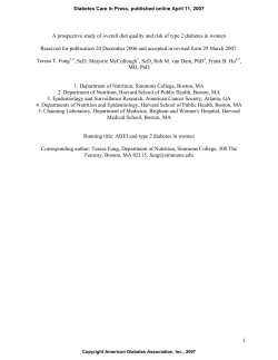The Alternate Healthy Eating Index and risk of type