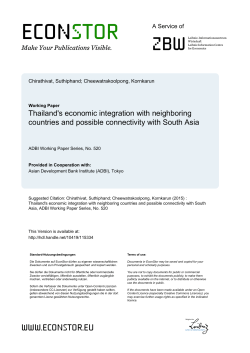 Thailand`s Economic Integration with Neighboring Countries and