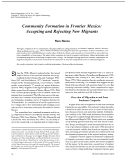 Community Formation in Frontier Mexico: Accepting and Rejecting