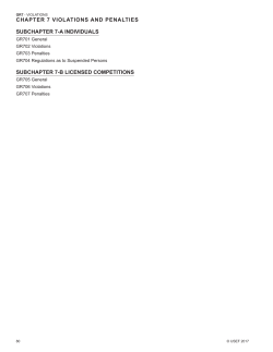 GR7 Violations and Penalties