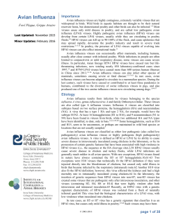 Highly Pathogenic Avian Influenza - The Center for Food Security