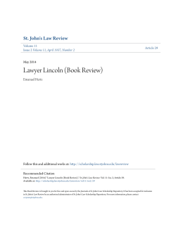 Lawyer Lincoln (Book Review) - St. John`s Law Scholarship