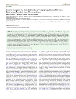 Seasonal Changes in the Caste Distribution of Foraging Populations