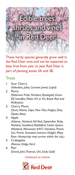 Edible trees, shrubs and vines leaflet