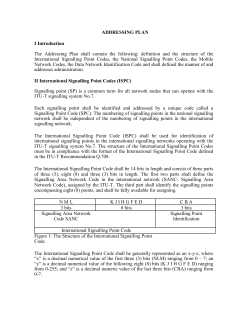 ADDRESSING PLAN I Introduction The Addressing Plan shall