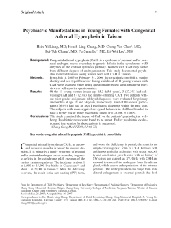 Psychiatric Manifestations in Young Females with Congenital