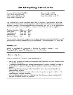 Psychology of Social Justice Syllabus