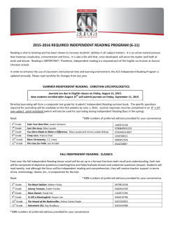 2015-2016 required independent reading program (6-11)