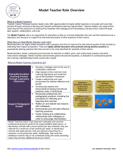 Model Teacher Role Overview