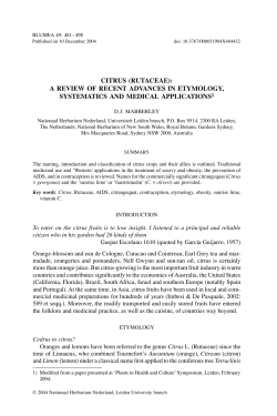 Citrus (Rutaceae): A Review of Recent Advances in Etymology