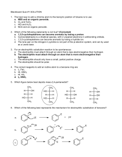 Blackboard Quiz #1 SOLUTION 1. The best way to add a chlorine