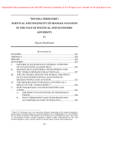 Survival and Ingenuity of Iranian Aviation in the Face of Political