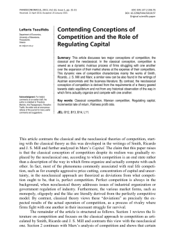 Contending Conceptions of Competition and the Role of