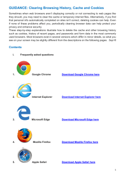 GUIDANCE: Clearing Browsing History, Cache and Cookies