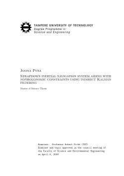 Joona Pusa Strapdown inertial navigation system aiding with