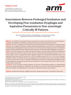 Associations Between Prolonged Intubation and Developing Post