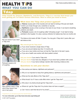 Tetanus, Diphtheria and Pertussis
