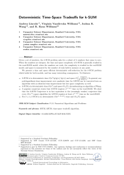 Deterministic Time-Space Tradeoffs for k-SUM