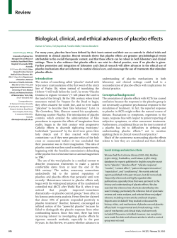 Biological, clinical, and ethical advances of placebo effects