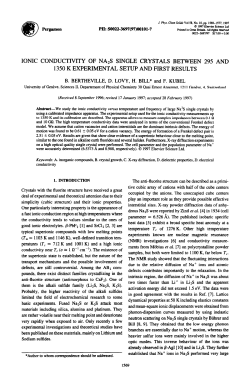 IONIC CONDUCTIVITY OF NAzS SINGLE CRYSTALS BETWEEN
