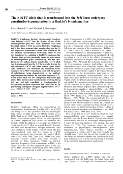 The c-MYC allele that is translocated into the IgH locus undergoes