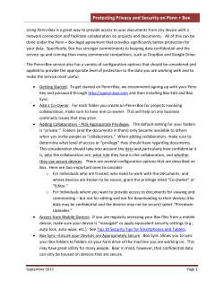 Protecting Privacy and Security on Penn + Box