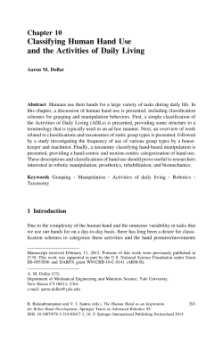 Classifying Human Hand Use and the Activities of Daily Living