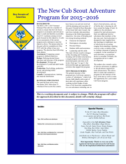 The New Cub Scout Adventure Program for 2015&ndash;2016