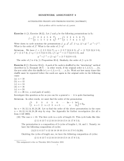 Let f and g be the following permutations in S f = (1 2 3 4 5 6 7 3 1 5 7
