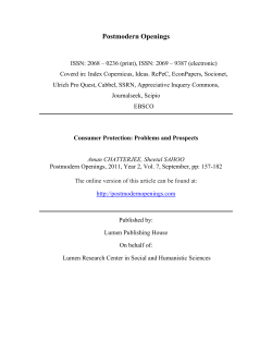 Consumer Protection: Problems and Prospects