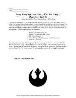 Long, Long Ago, In a Galaxy Far, Far Away&hellip;