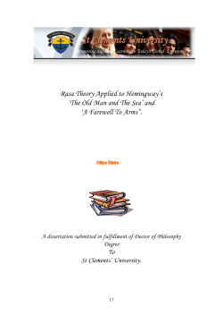 Rasa Theory Applied to Hemingway`s `The Old Man and The Sea