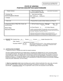 See Instructions for Completing Position Description Questionnaire