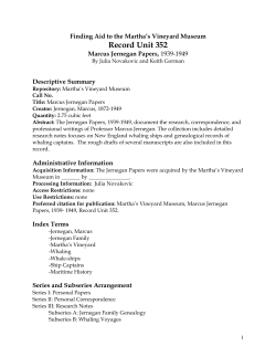 Marcus Jernegan Papers - Martha`s Vineyard Museum