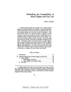 Rethinking the Compatibility of Moral Rights and Fair Use