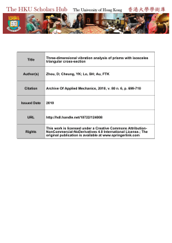 Title Three-dimensional vibration analysis of prisms with isosceles