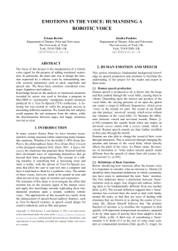 emotions in the voice:humanising a robotic voice