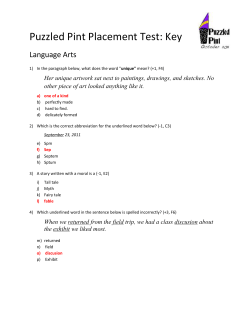 Puzzled Pint Placement Test: Key