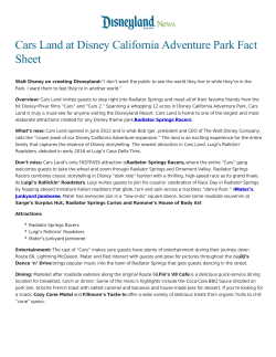 Cars Land at Disney California Adventure Park Fact Sheet