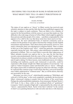 decoding the colours of rank in m&auml;ori society what might they tell us