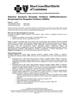 (SSRIs)/Serotonin-Norepinephrine Reuptake Inhibitors